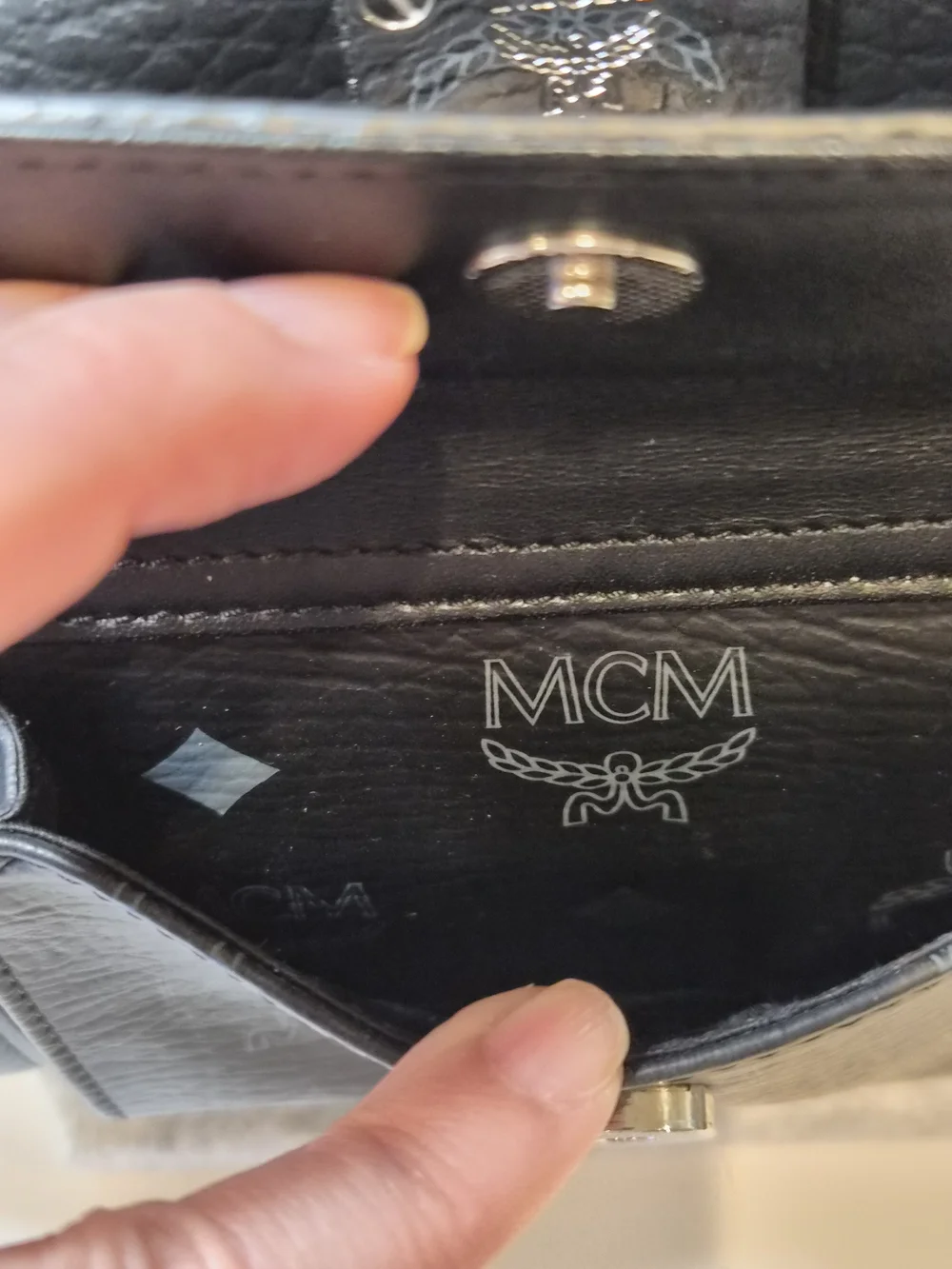 MCM Black Visetos Boston Satchel with Gold Logo Plate - Picture 6 of 16